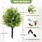 Artificial Green Eucalyptus Topiary Ball Tree with Ground Spike UV Resistant Artificial Outdoor Plant Faux Outdoor Greenery Fake Plant Bush Evergreen Shrub for Front Porch Garden Decor(Green)